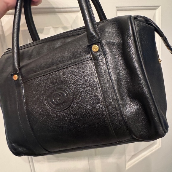 Gucci Vintage Black Leather Barrel Satchel - Picture 9 of 11